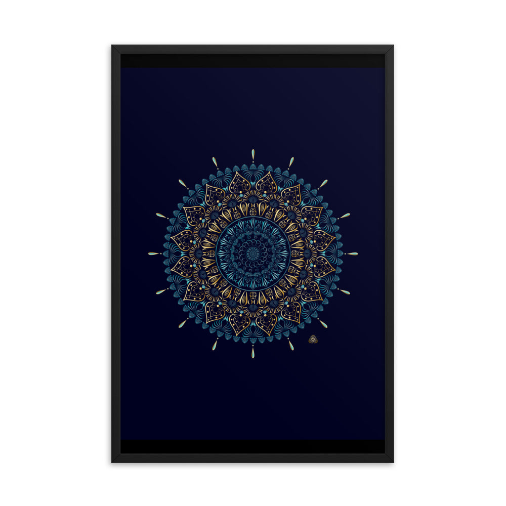 Framed Poster Kuklos No 4331 Mandala Black - Gold Free Shipping
