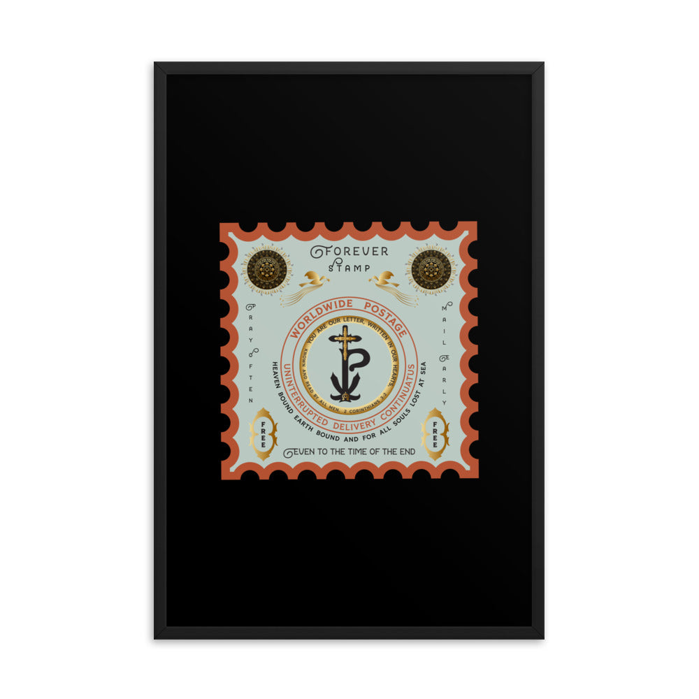Framed poster Christogram 'Forever Stamp' Good till the time of the end - Free Shipping