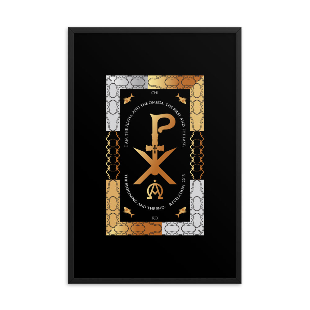 Framed poster Revelation 22:13 PX Christogram Free Shipping