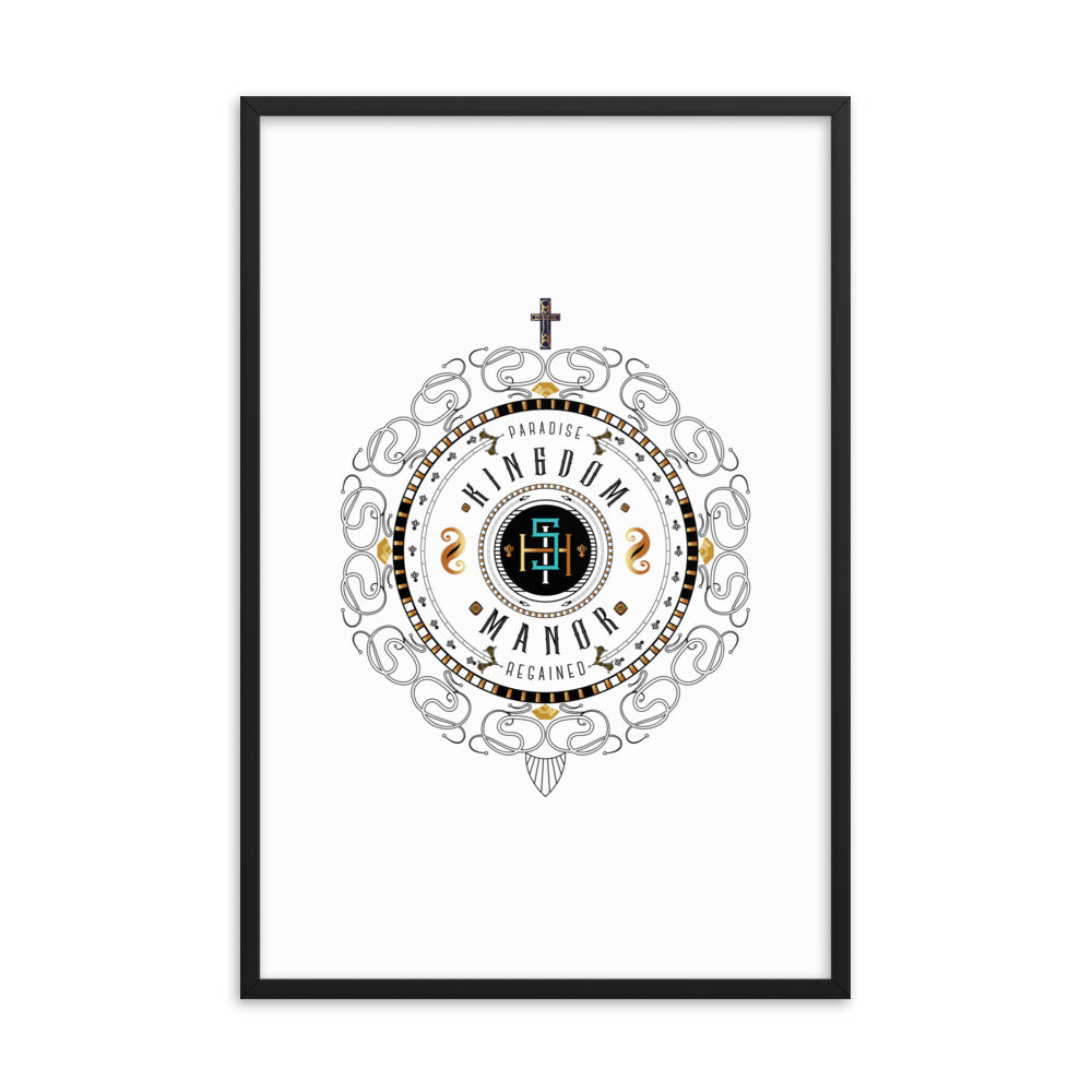 Framed poster 'Kingdom Manor' White - Free Shipping