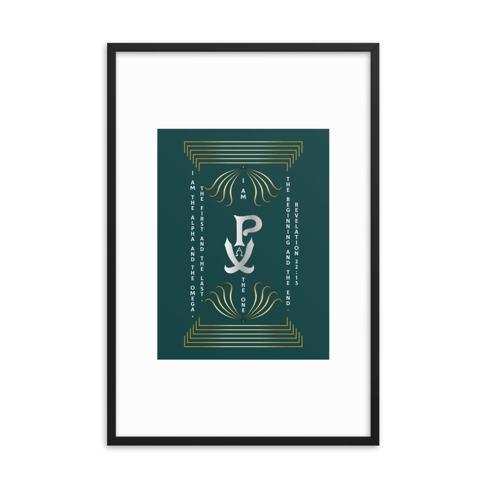 Framed poster PX Christogram - "I am the One..."Revelation 22:13 - Free Shopping