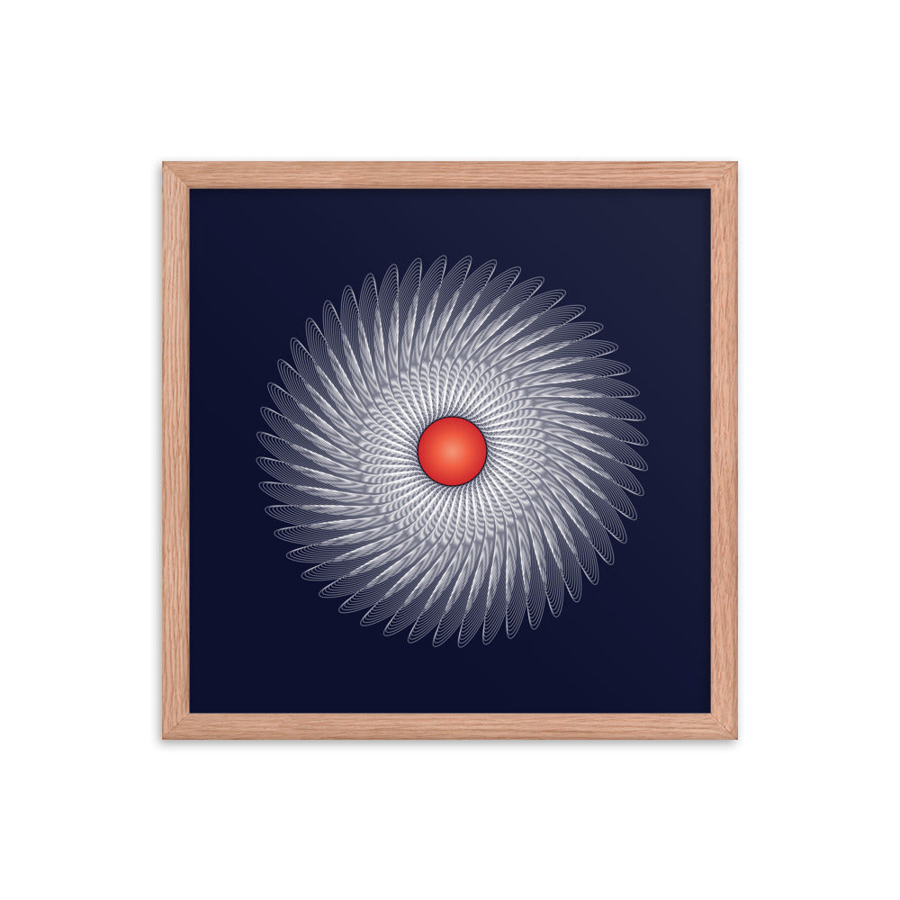 Framed poster Mandala Circularity No 120 Dark Bkgd Free Shipping