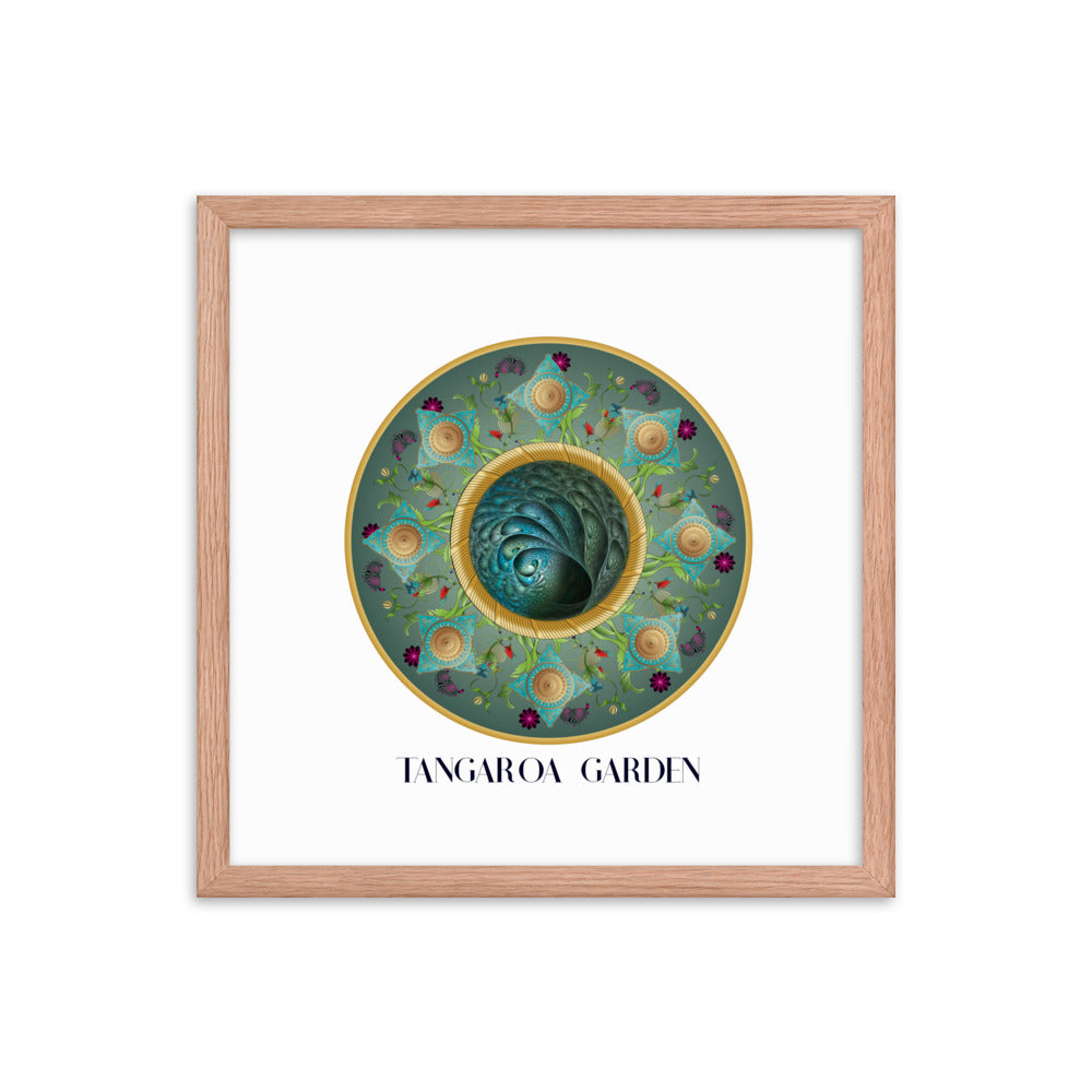 Framed Poster Circumplexical No 3729 Mandala Tangaroa Garden - Maori legend Free Shipping