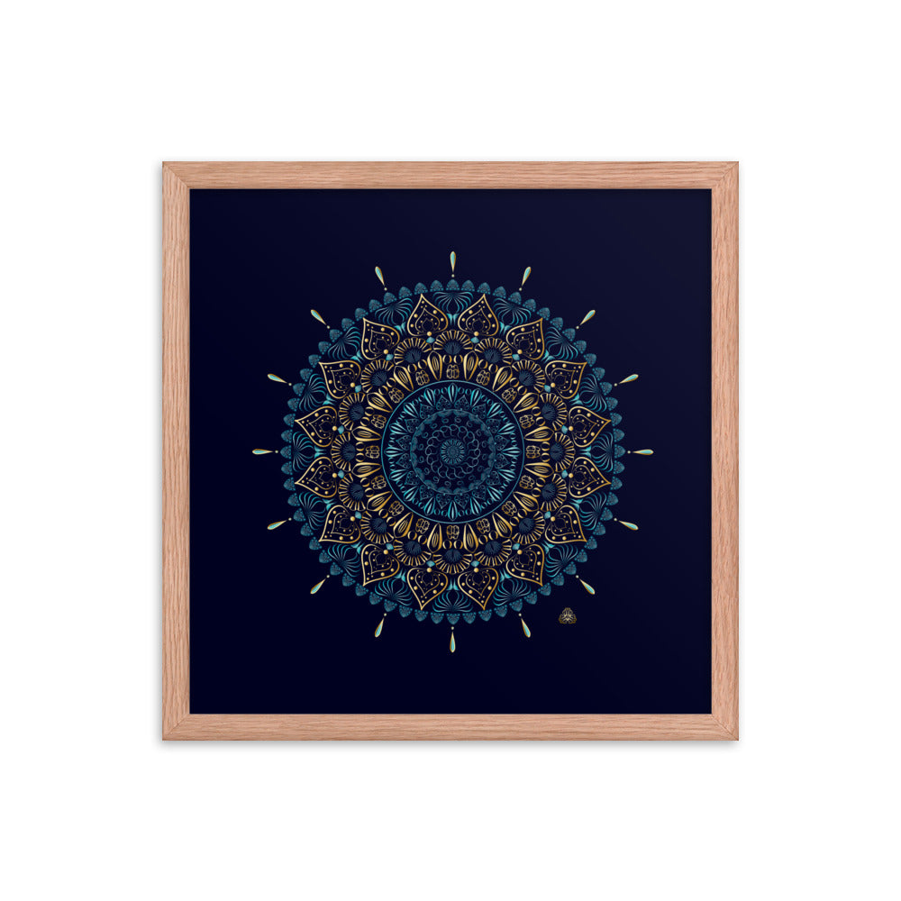 Framed Poster Kuklos No 4331 Mandala Black - Gold Free Shipping