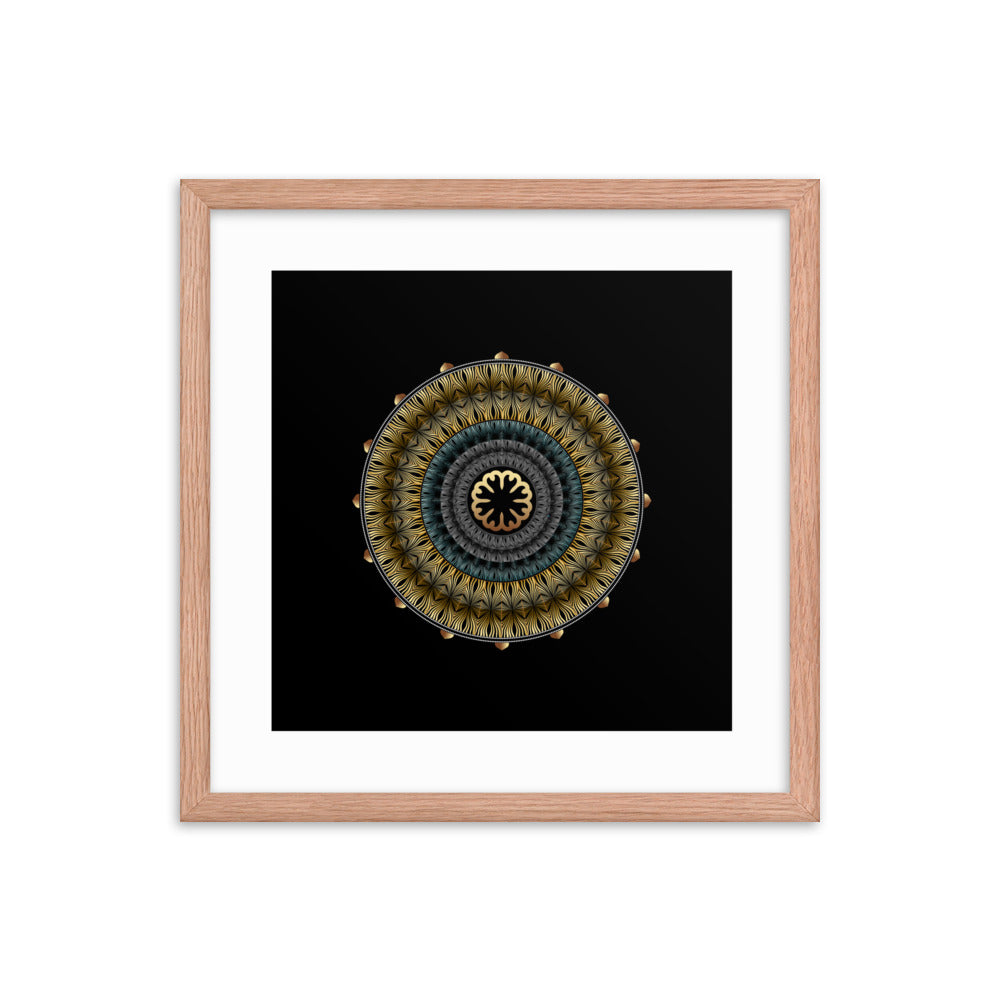 Framed Poster Kuklos No 4439 Mandala Black - Gold Free Shipping