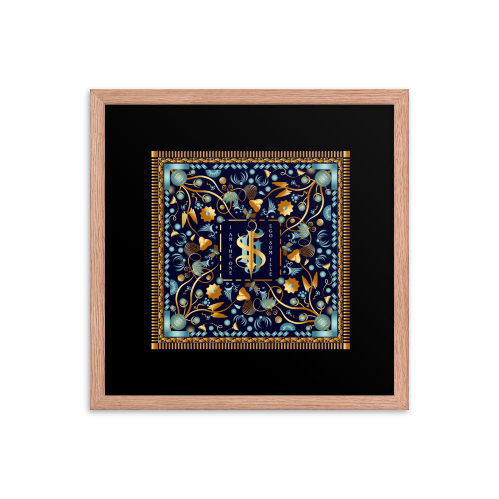 Framed Poster Kuklos No 4453 Mandala Aqua - Gold Free Shipping