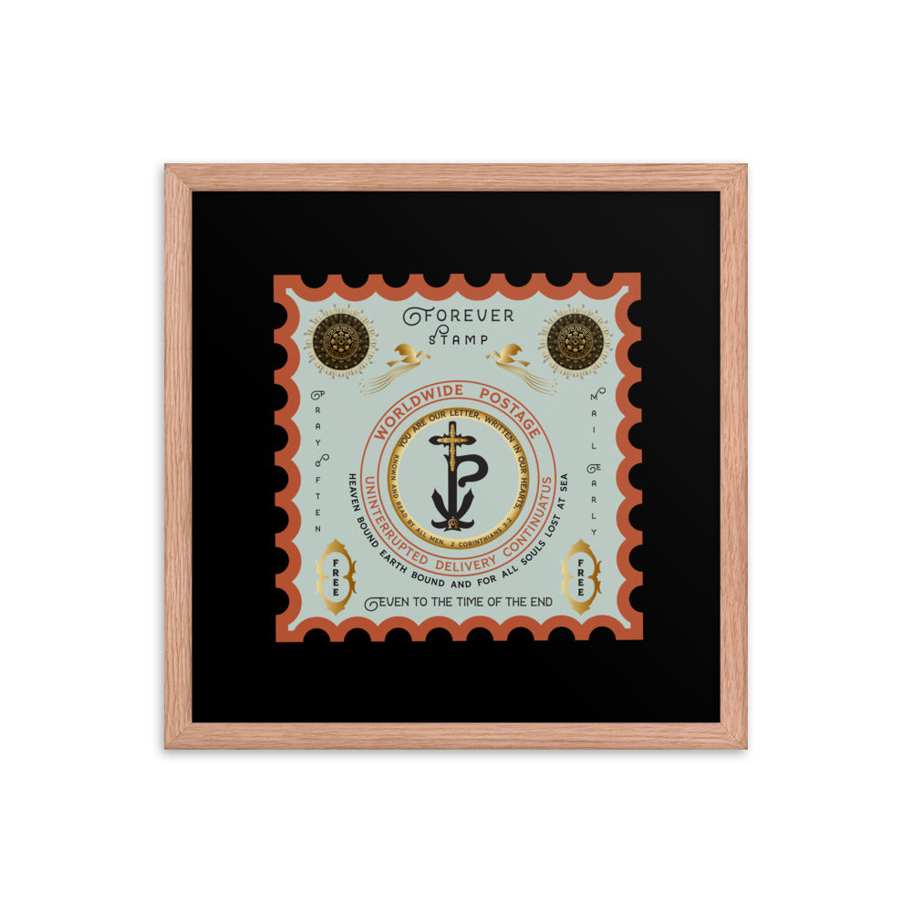 Framed poster Christogram 'Forever Stamp' Good till the time of the end - Free Shipping