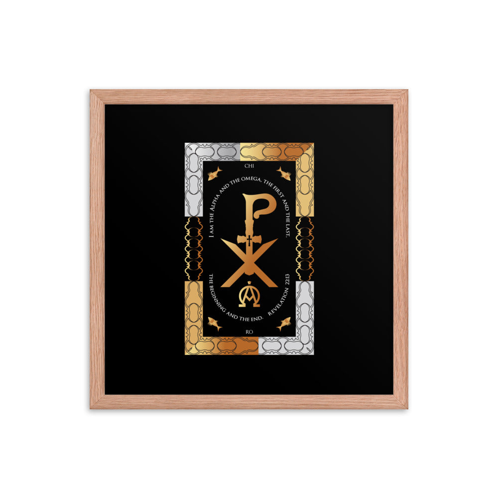 Framed poster Revelation 22:13 PX Christogram Free Shipping