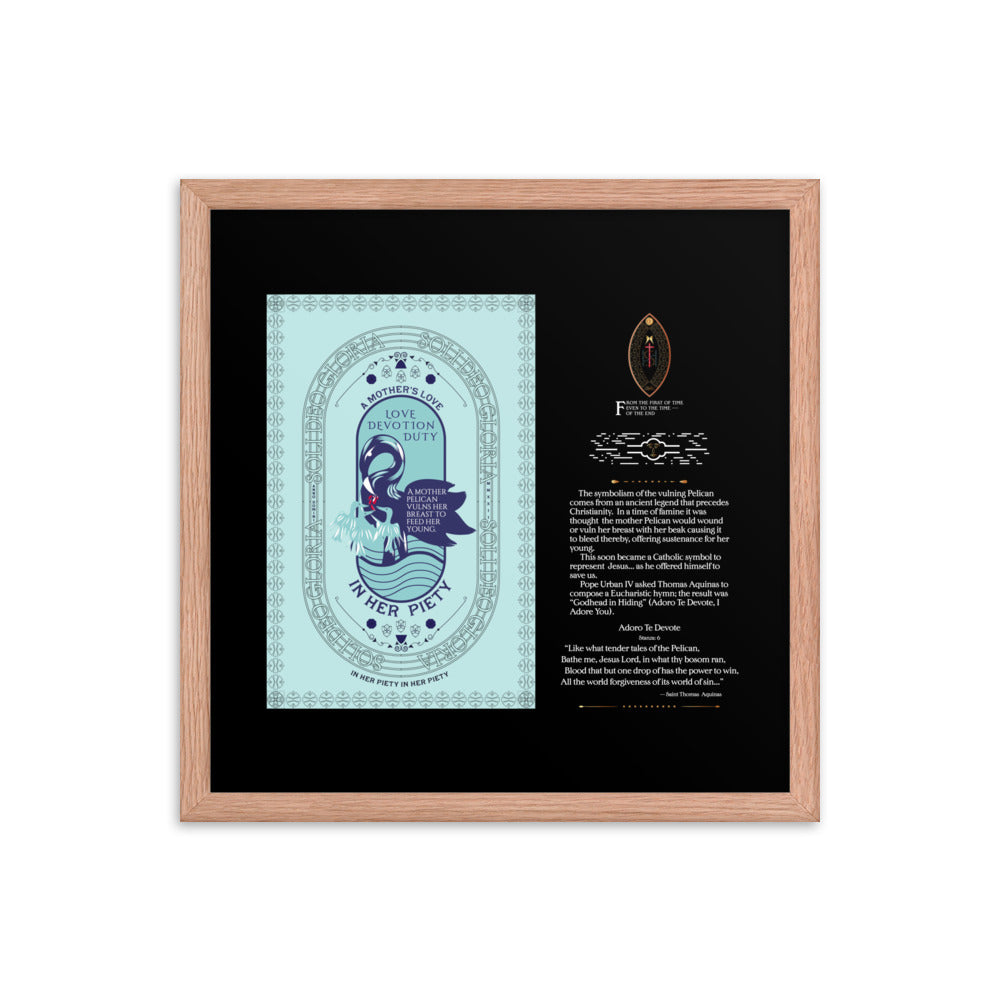 Framed poster 'The Vulning Pelican' In Her Piety - Free Shipping