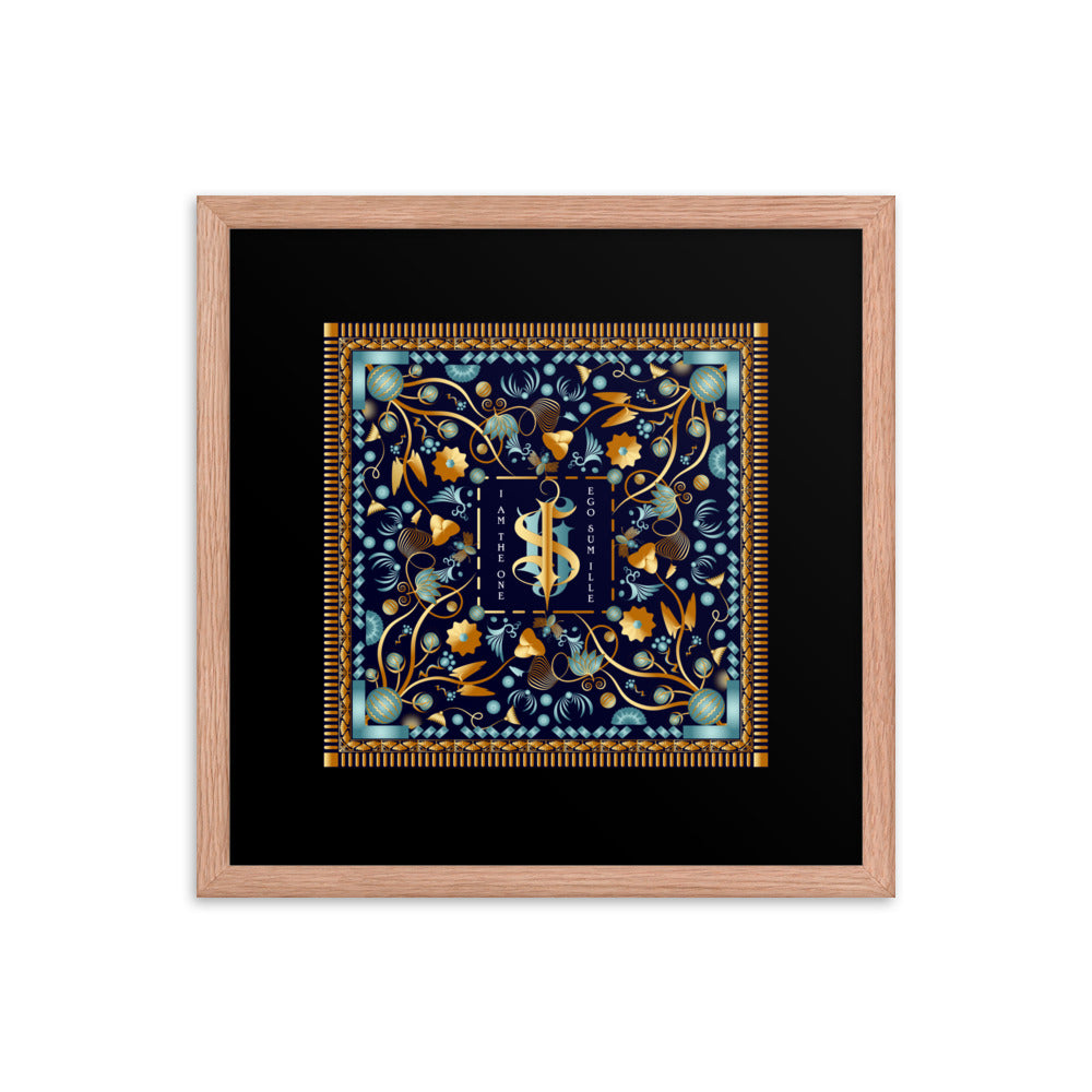 Framed poster IHS Christogram initials 'I Am The One' - Free Shipping