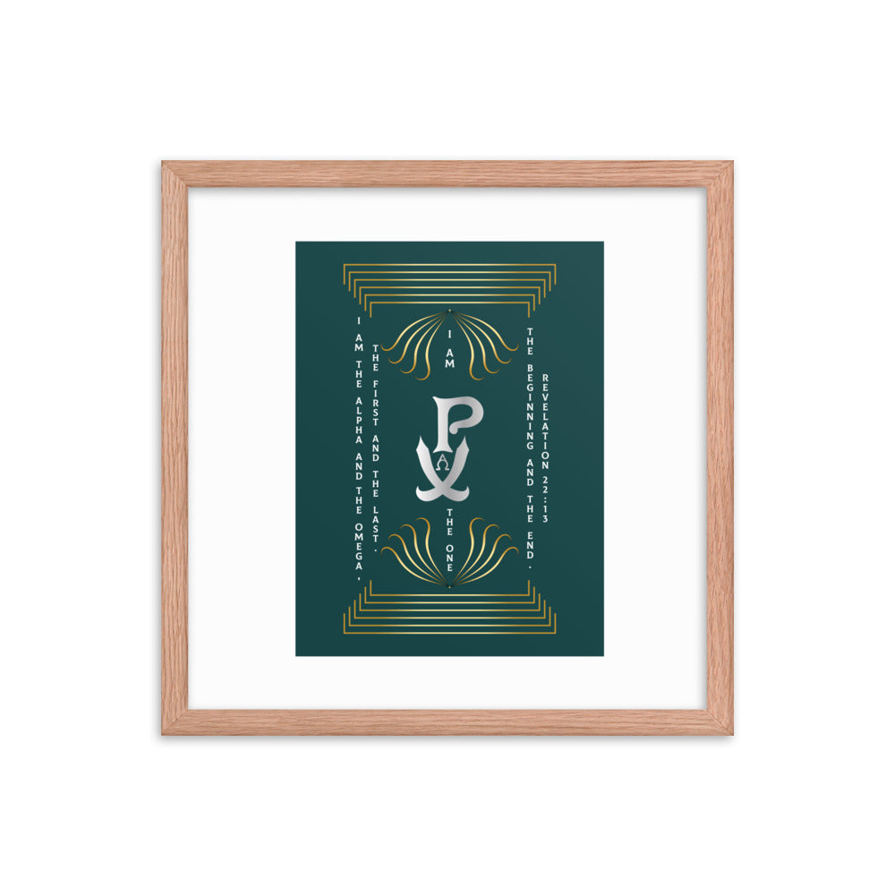 Framed poster PX Christogram - "I am the One..."Revelation 22:13 - Free Shopping