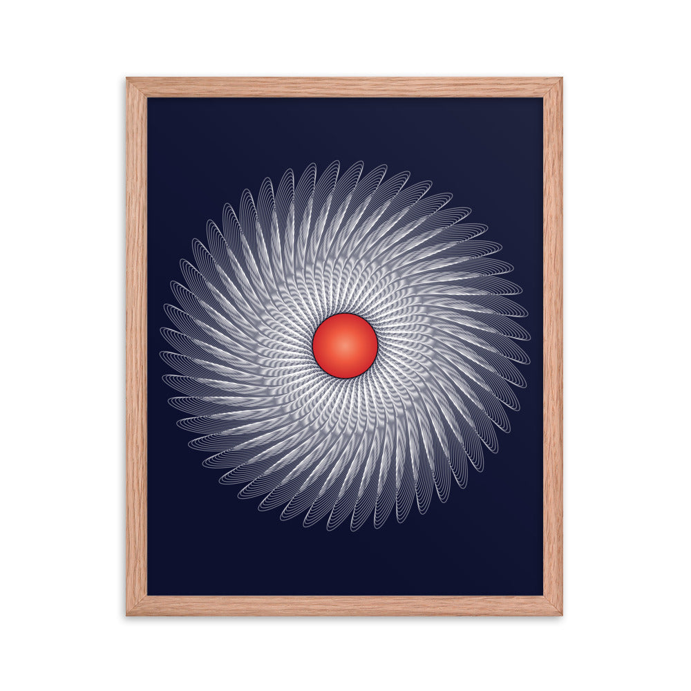 Framed poster Mandala Circularity No 120 Dark Bkgd Free Shipping