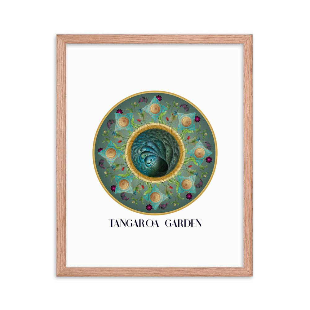 Framed Poster Circumplexical No 3729 Mandala Tangaroa Garden - Maori legend Free Shipping