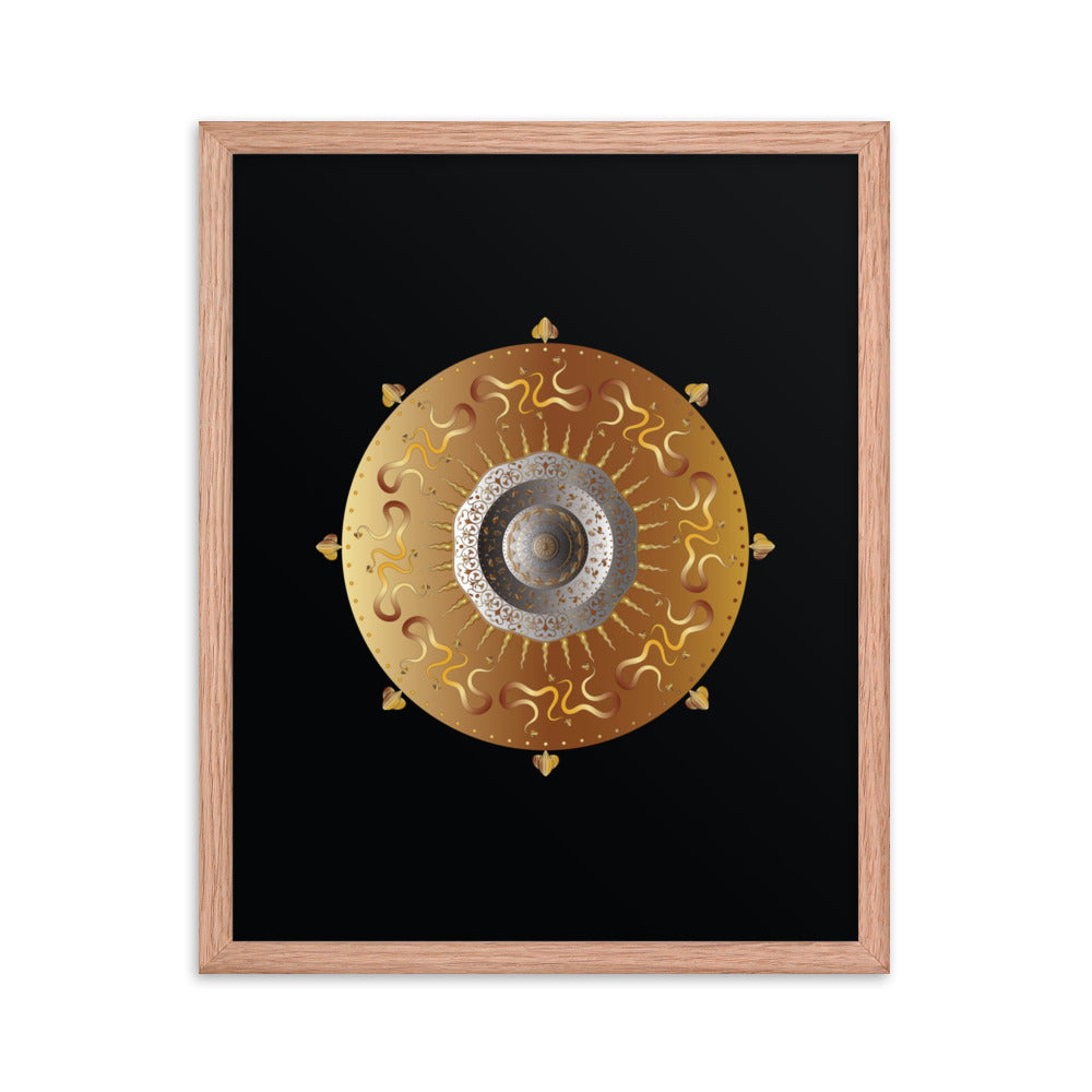 Framed Poster OVC No 4214 Intricate Mandala Black - Gold Free Shipping