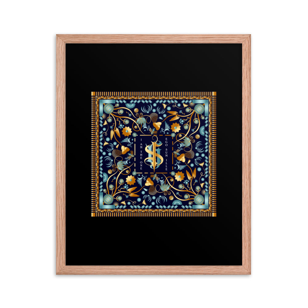 Framed Poster Kuklos No 4453 Mandala Aqua - Gold Free Shipping