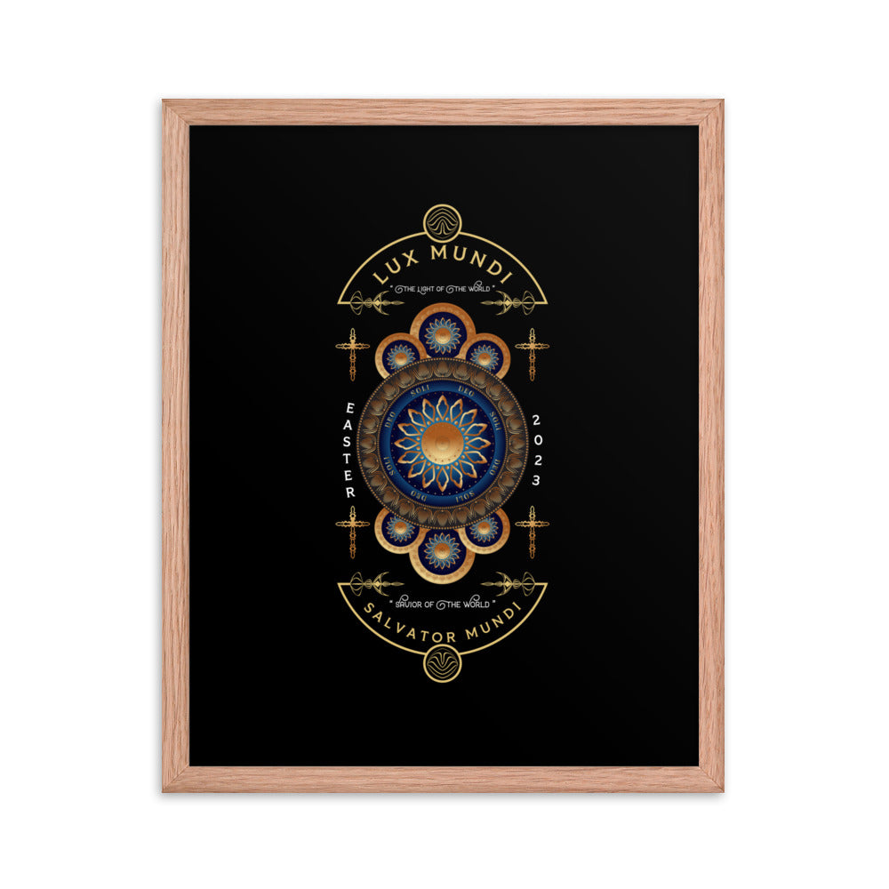 Framed poster Salvator Mundi 'Savior of the World' Free Shipping