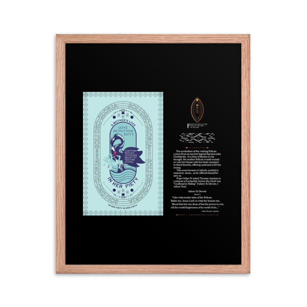 Framed poster 'The Vulning Pelican' In Her Piety - Free Shipping