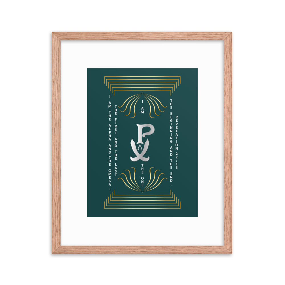 Framed poster PX Christogram - "I am the One..."Revelation 22:13 - Free Shopping
