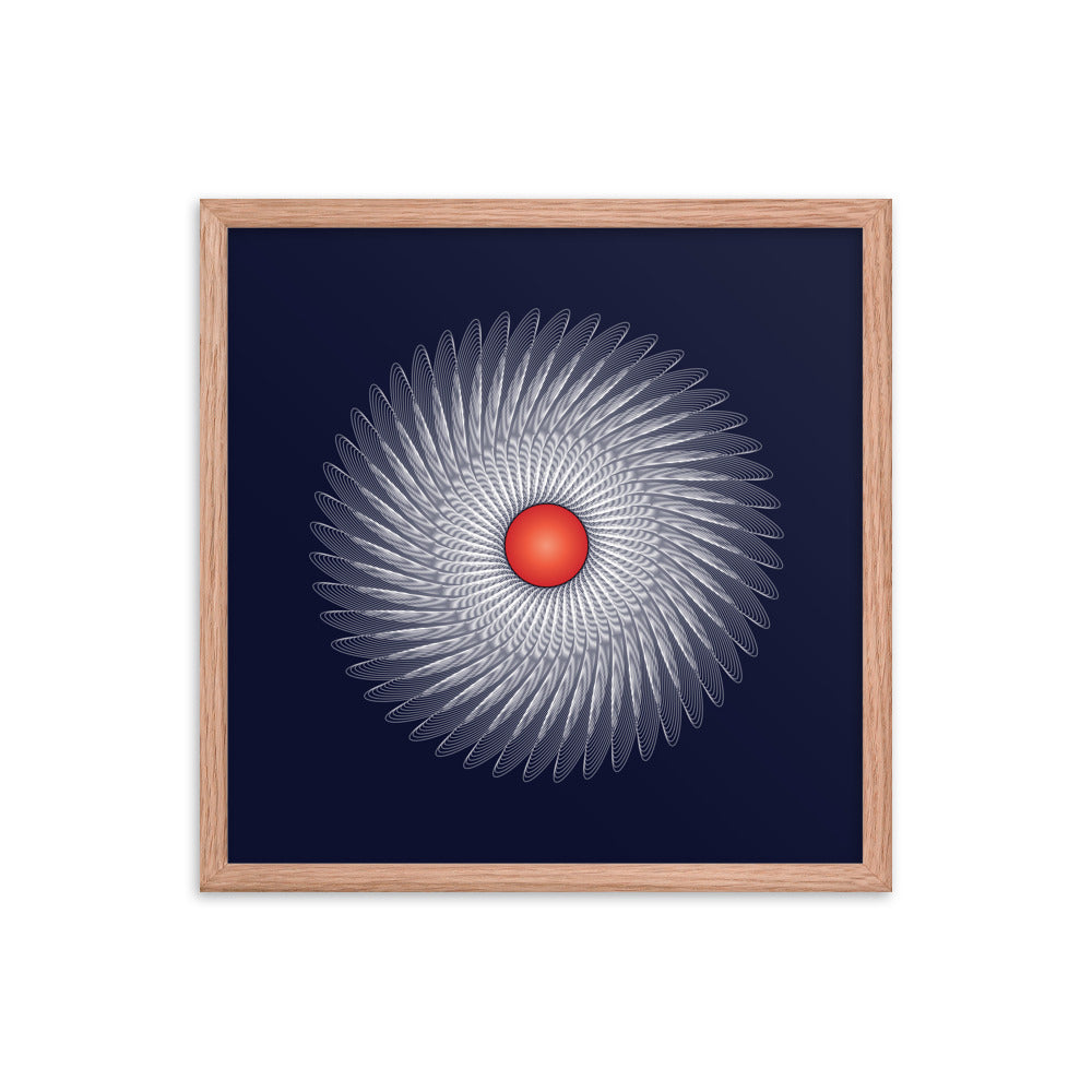 Framed poster Mandala Circularity No 120 Dark Bkgd Free Shipping