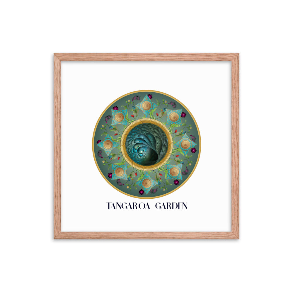 Framed Poster Circumplexical No 3729 Mandala Tangaroa Garden - Maori legend Free Shipping