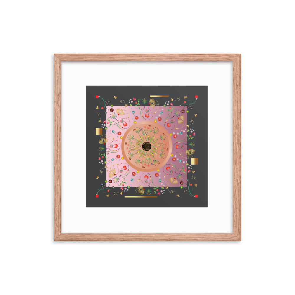 Framed Poster Kuklos No 4390 Mandala Aqua - Pink - Gold Free Shipping