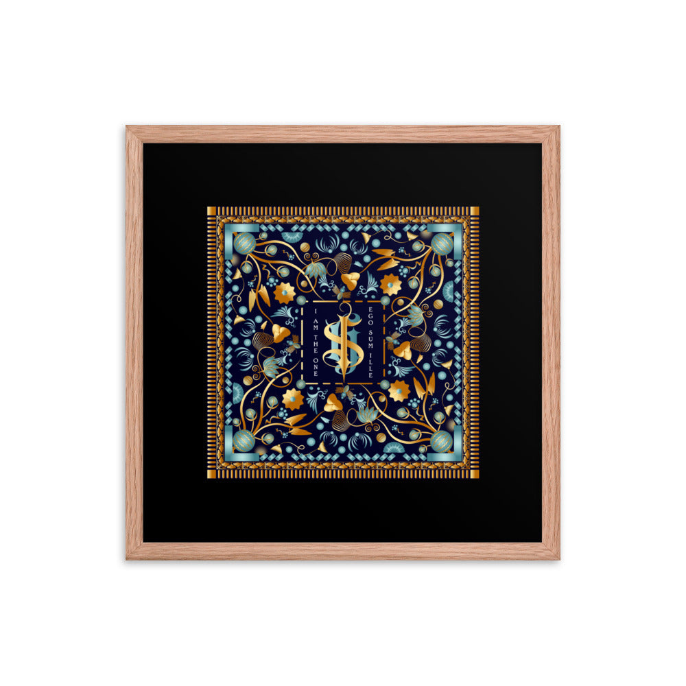 Framed Poster Kuklos No 4453 Mandala Aqua - Gold Free Shipping