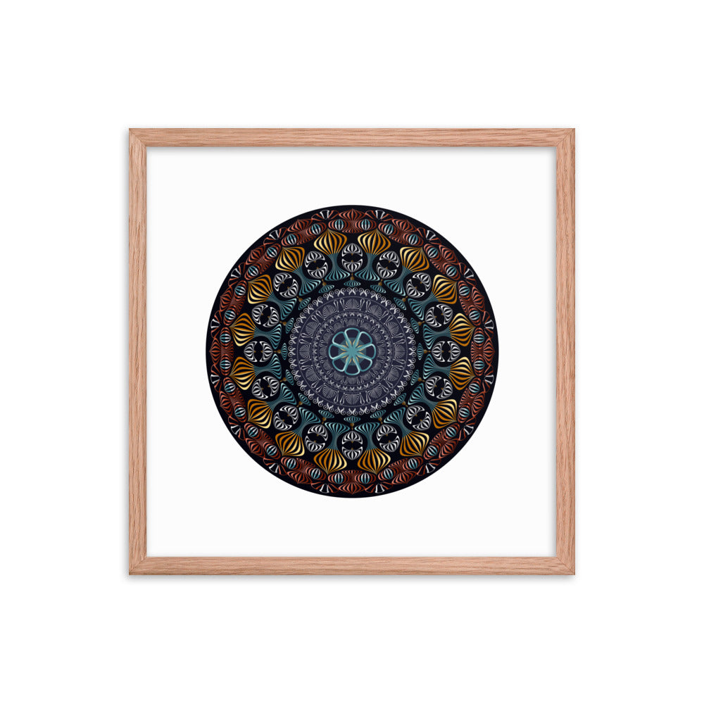 Framed Poster Kuklos No 4420 Mandala Silver - Gold - Multicolor Free Shipping