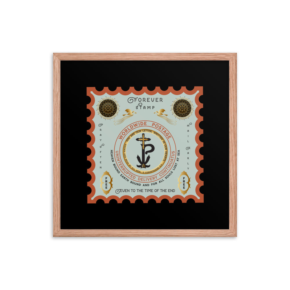Framed poster Christogram 'Forever Stamp' Good till the time of the end - Free Shipping