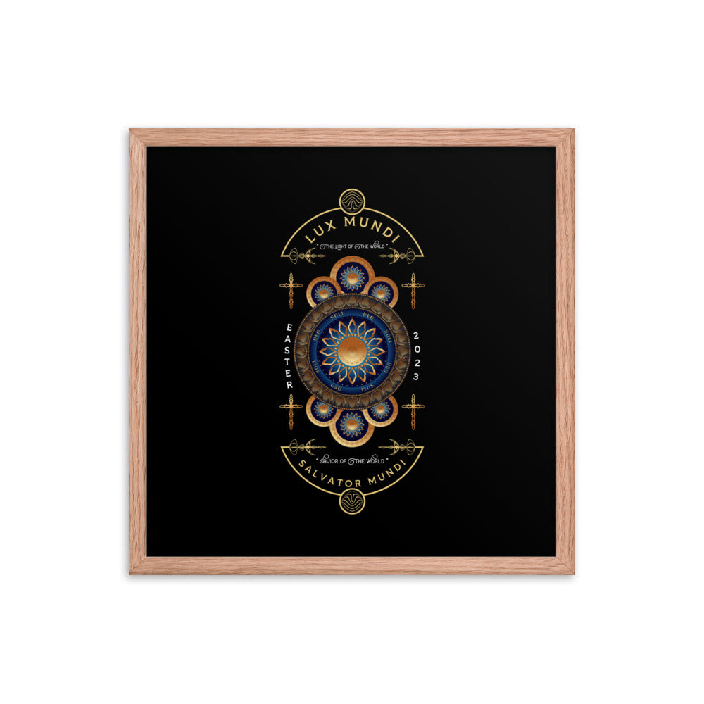 Framed poster Salvator Mundi 'Savior of the World' Free Shipping