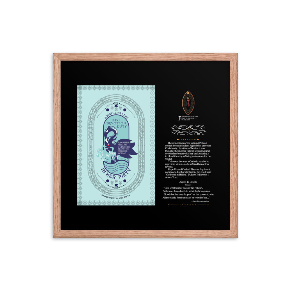 Framed poster 'The Vulning Pelican' In Her Piety - Free Shipping