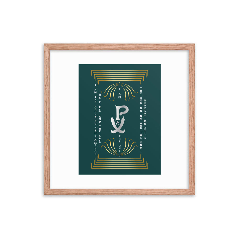 Framed poster PX Christogram - "I am the One..."Revelation 22:13 - Free Shopping
