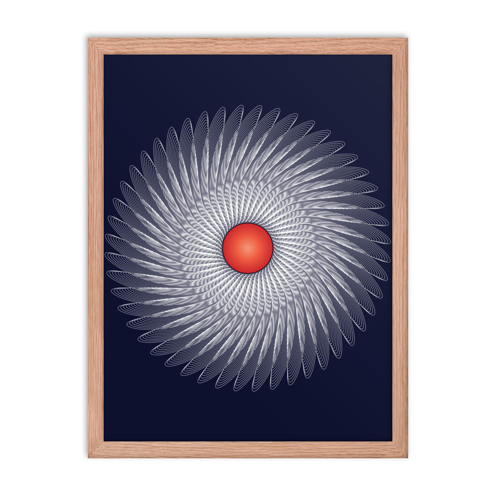 Framed poster Mandala Circularity No 120 Dark Bkgd Free Shipping