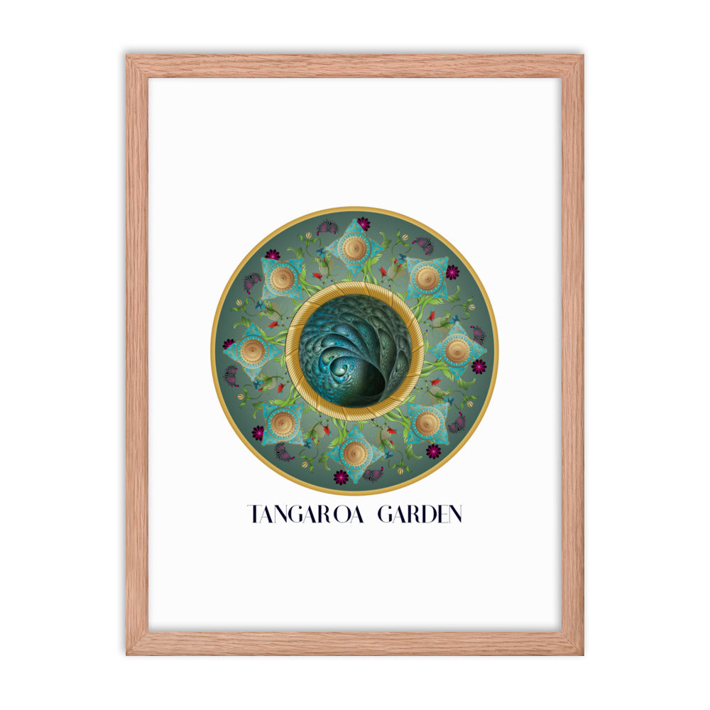 Framed Poster Circumplexical No 3729 Mandala Tangaroa Garden - Maori legend Free Shipping