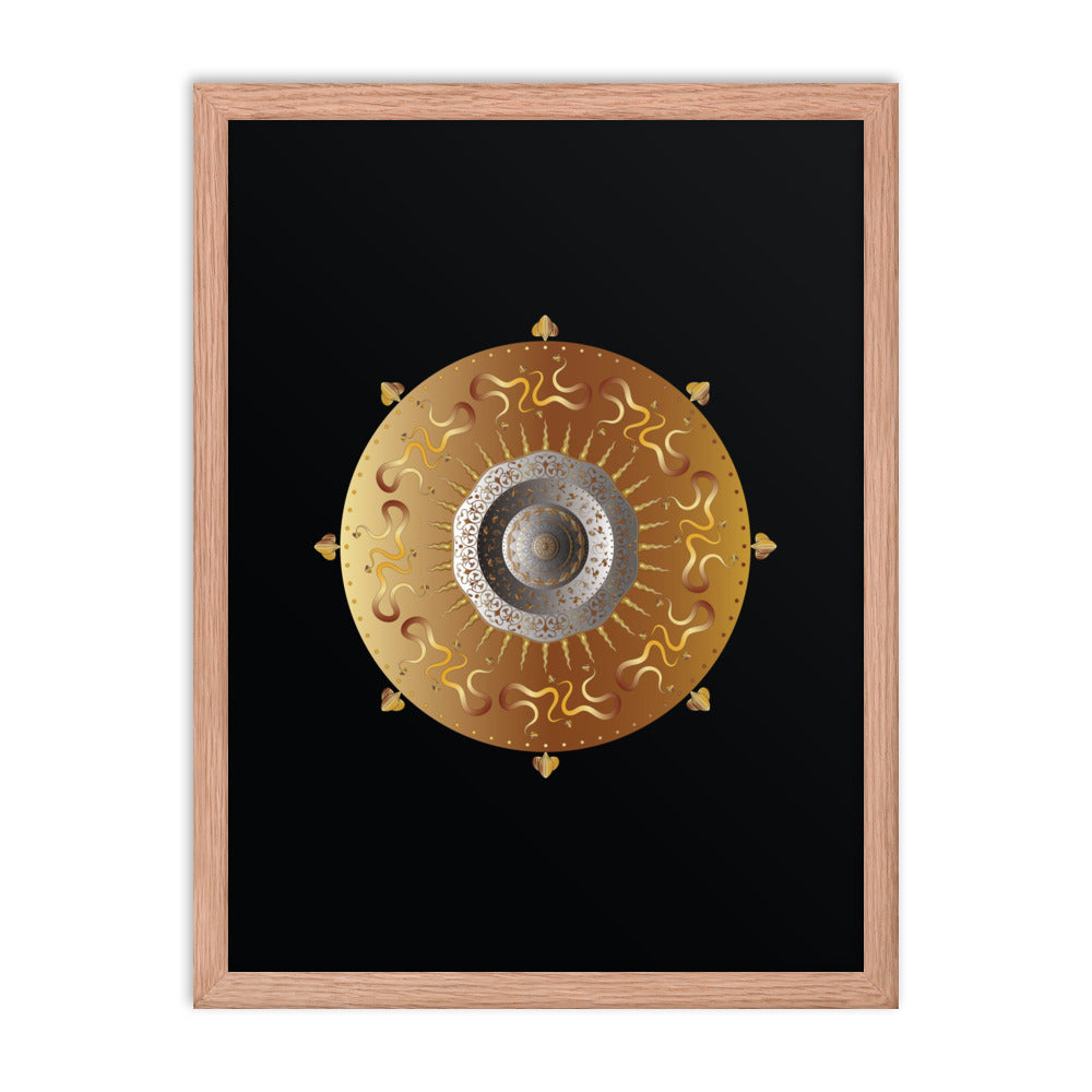 Framed Poster OVC No 4214 Intricate Mandala Black - Gold Free Shipping