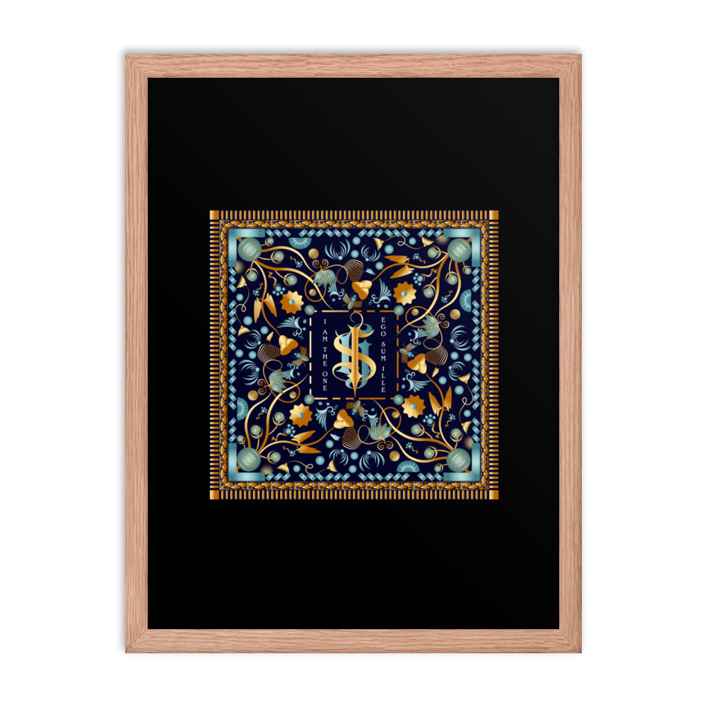 Framed Poster Kuklos No 4453 Mandala Aqua - Gold Free Shipping
