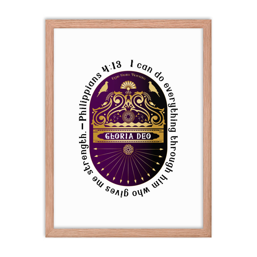 Framed poster Philippians 4:13 Free Shipping