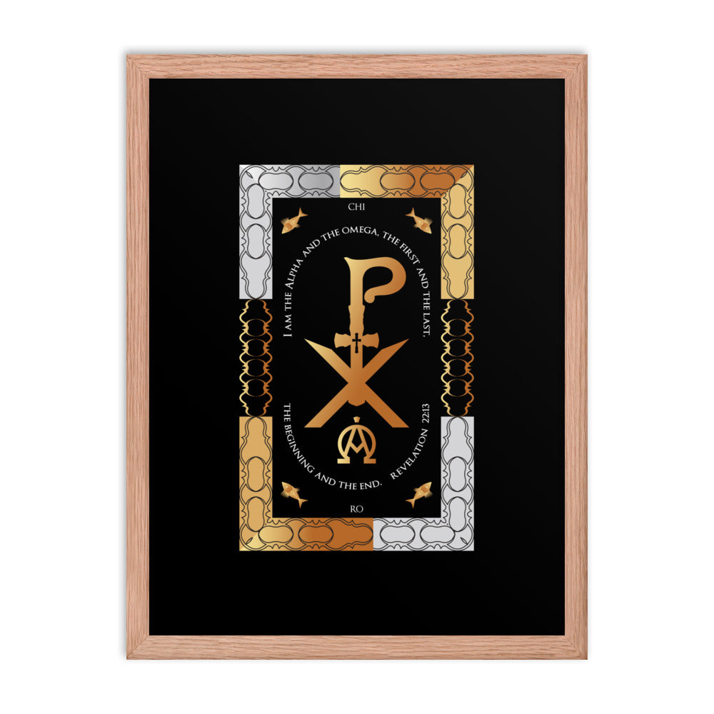 Framed poster Revelation 22:13 PX Christogram Free Shipping