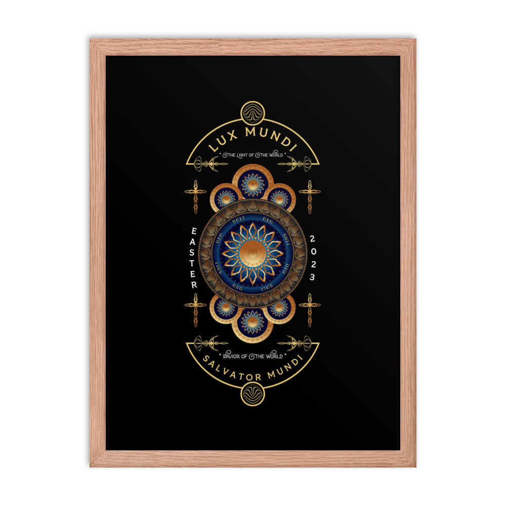 Framed poster Salvator Mundi 'Savior of the World' Free Shipping