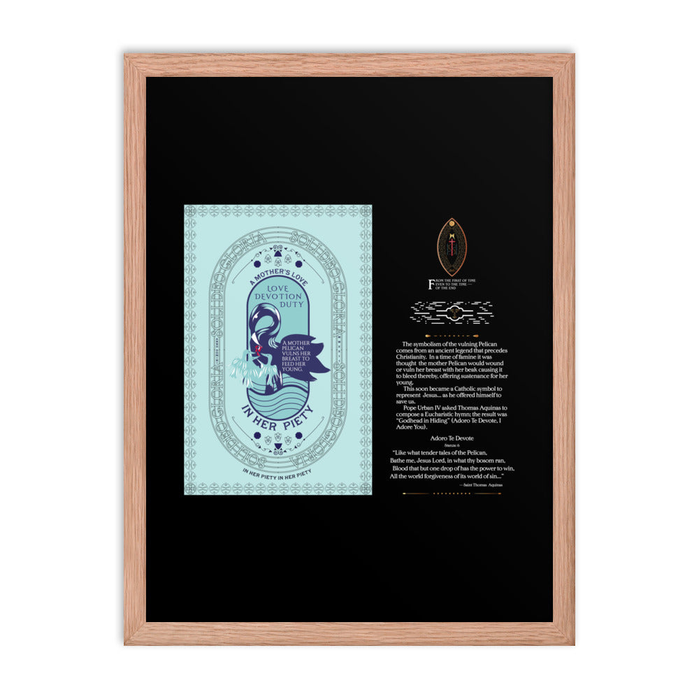 Framed poster 'The Vulning Pelican' In Her Piety - Free Shipping