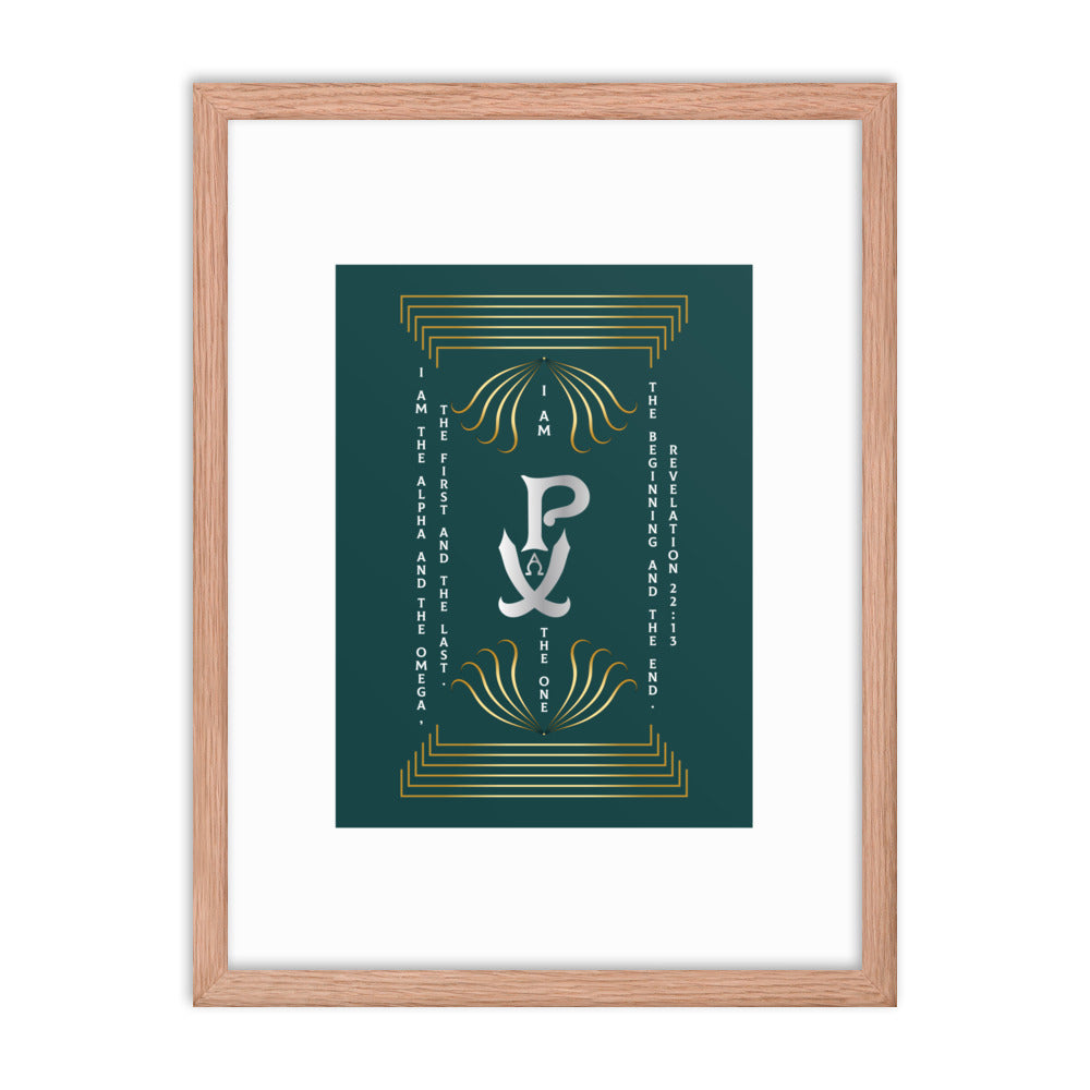 Framed poster PX Christogram - "I am the One..."Revelation 22:13 - Free Shopping