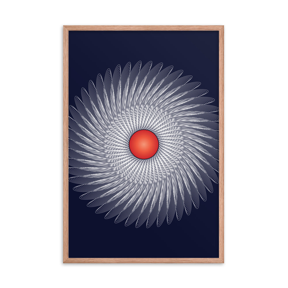 Framed poster Mandala Circularity No 120 Dark Bkgd Free Shipping