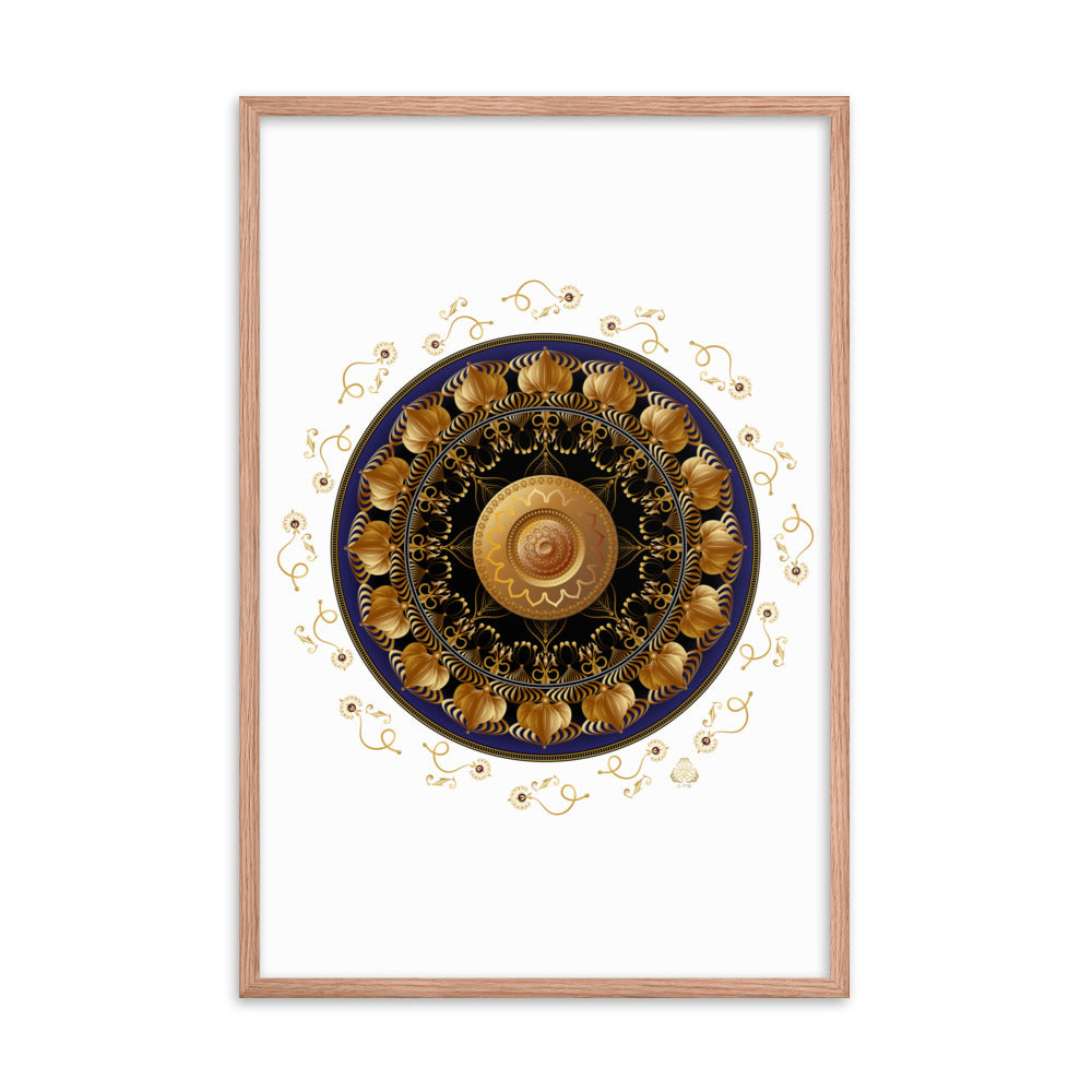 Framed Poster Kuklos No 4110 Mandala Gold - Black Free Shipping