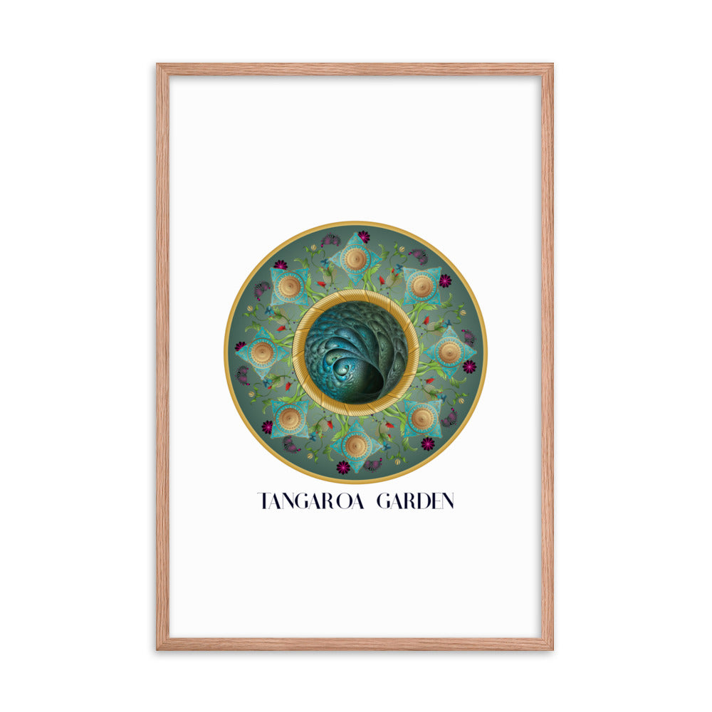 Framed Poster Circumplexical No 3729 Mandala Tangaroa Garden - Maori legend Free Shipping