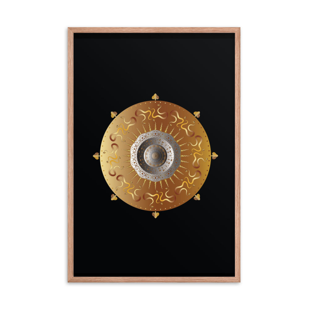 Framed Poster OVC No 4214 Intricate Mandala Black - Gold Free Shipping