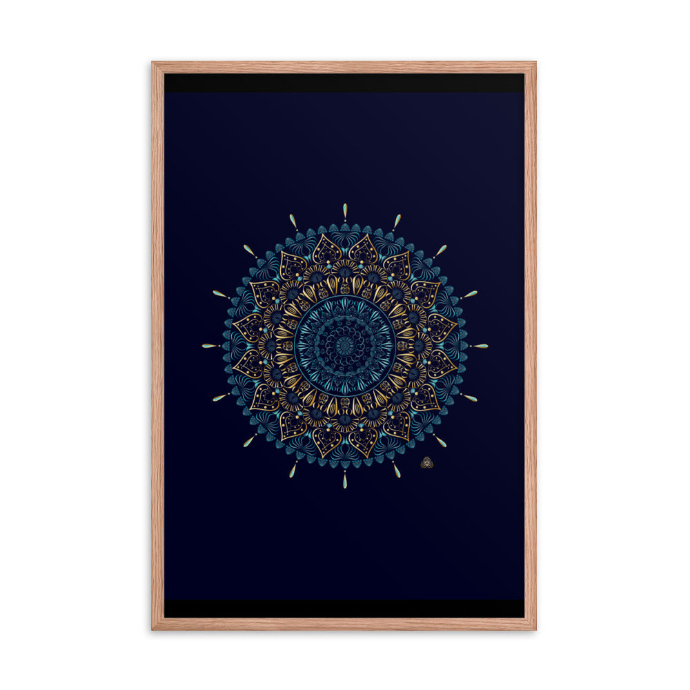 Framed Poster Kuklos No 4331 Mandala Black - Gold Free Shipping