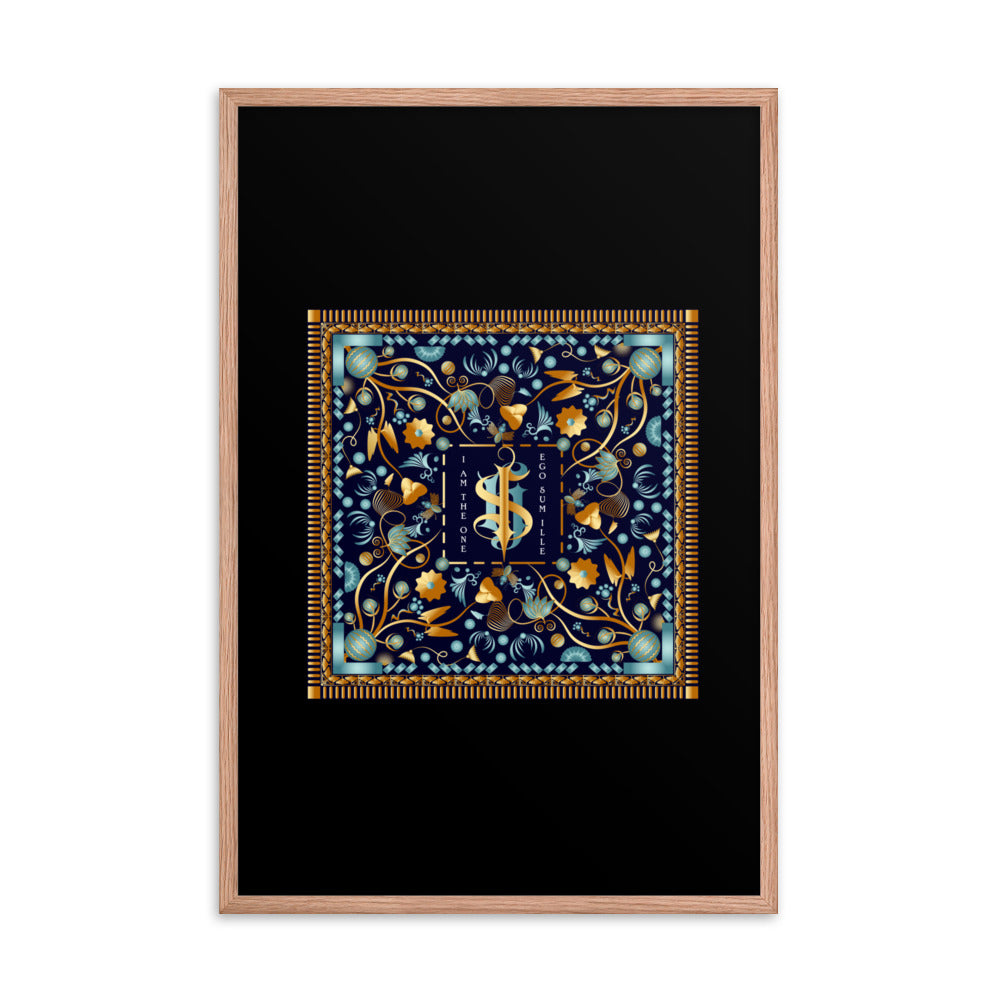Framed Poster Kuklos No 4453 Mandala Aqua - Gold Free Shipping