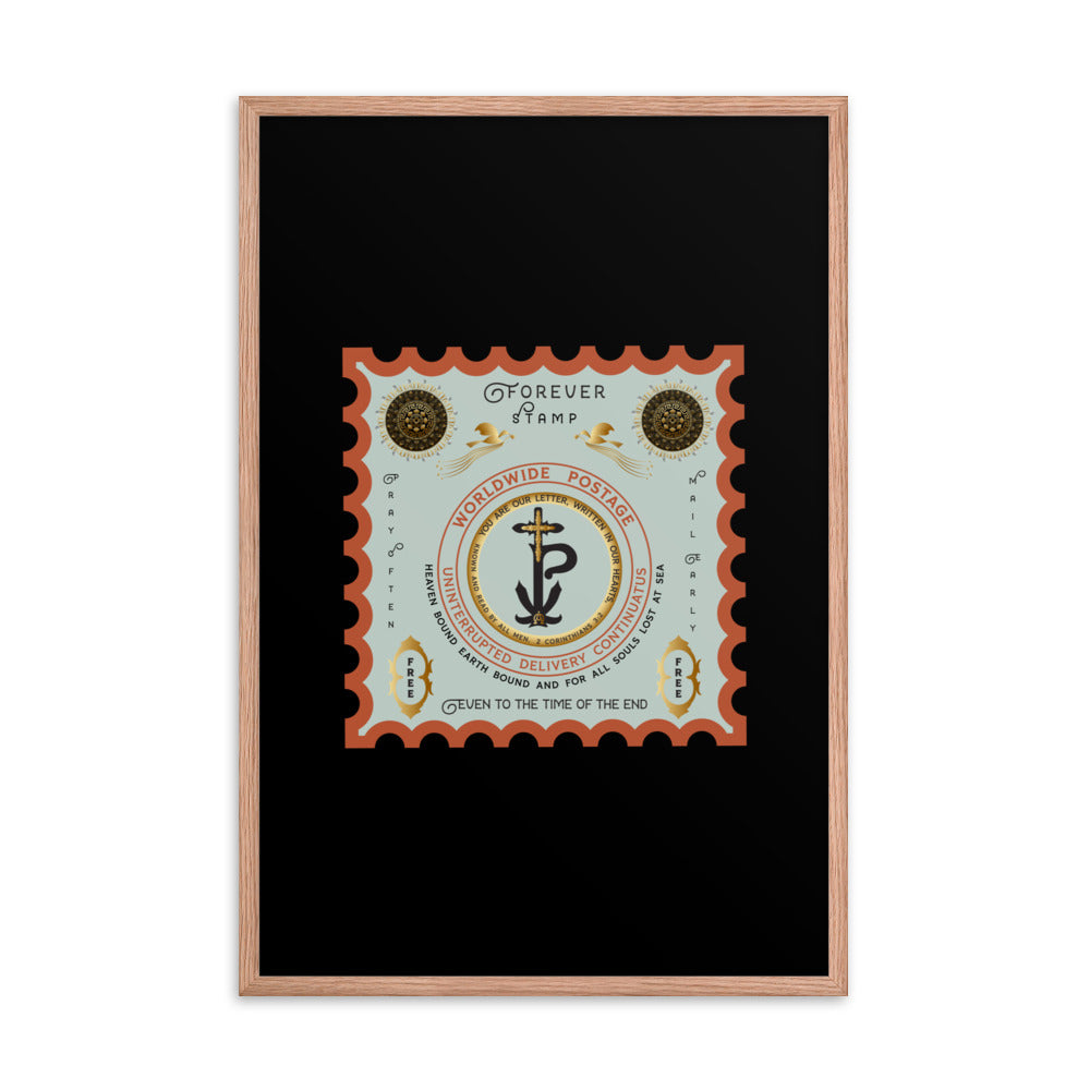 Framed poster Christogram 'Forever Stamp' Good till the time of the end - Free Shipping
