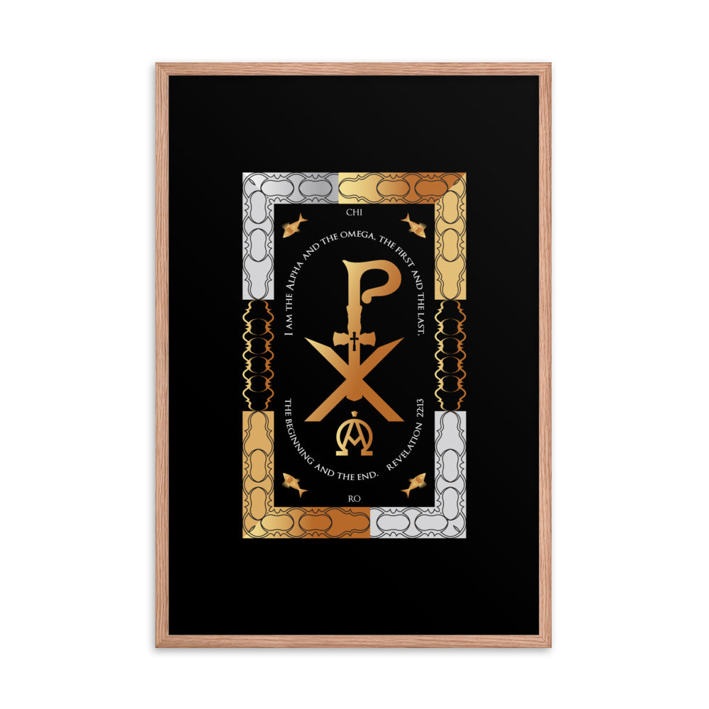 Framed poster Revelation 22:13 PX Christogram Free Shipping