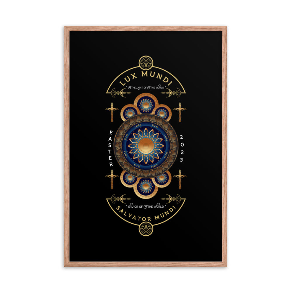 Framed poster Salvator Mundi 'Savior of the World' Free Shipping