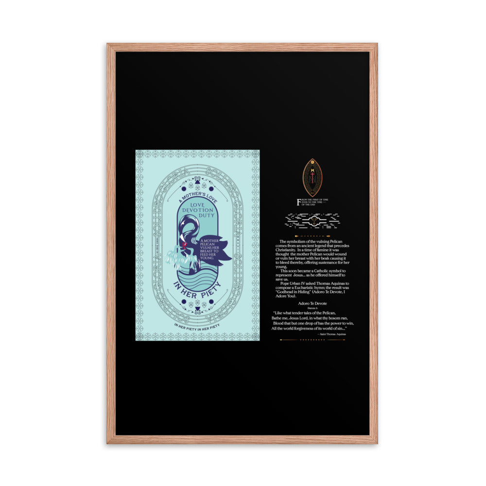 Framed poster 'The Vulning Pelican' In Her Piety - Free Shipping